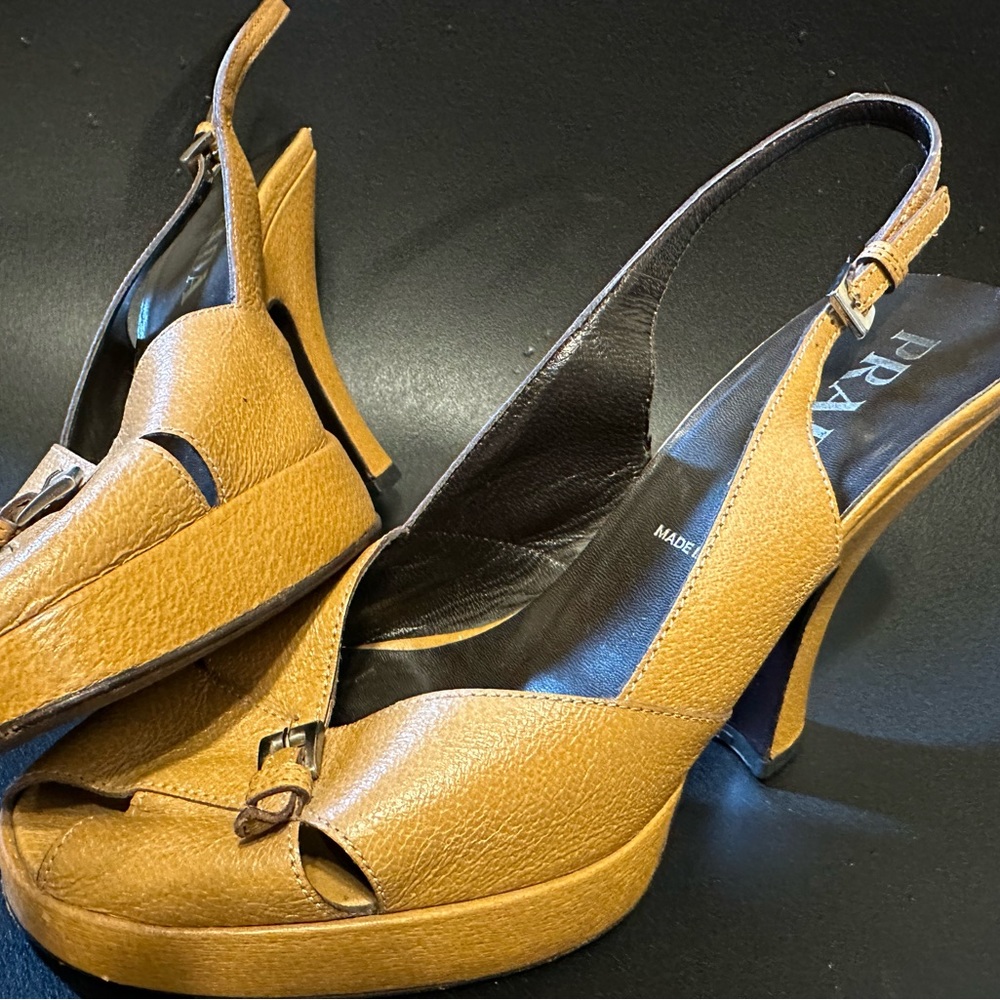 Women’s Prada Camel Open Toe Shoes